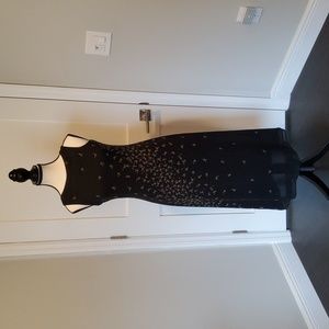 Ann Taylor 100% Silk Black Floral Dress Vintage Size 2P